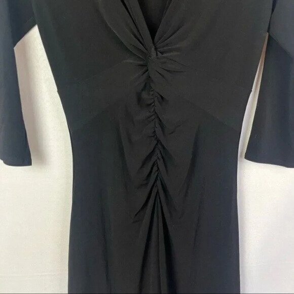 Laundry by Shelli Segal Black Fitted Ruched Middle 3/4 Sleeve Dress 6 - Picture 3 of 4